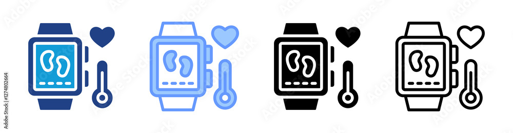 Fitness Tracker icon set multiple style collection Fitness Tracker icon set multiple style collection
