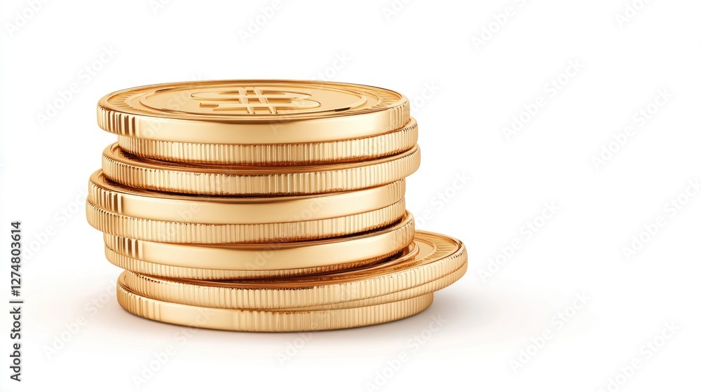 Stack of Gold Coins Wealth Finance Success