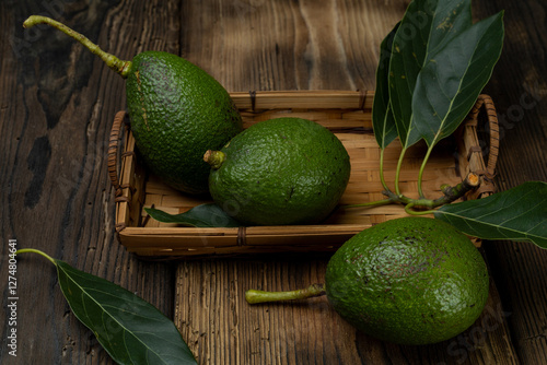avocado on a wooden table