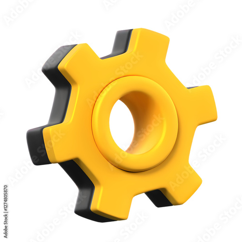 Gears 3D Icon with transparent background (HD)	