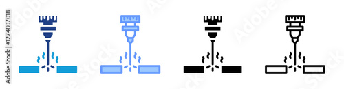 Laser Cutting icon set multiple style collection