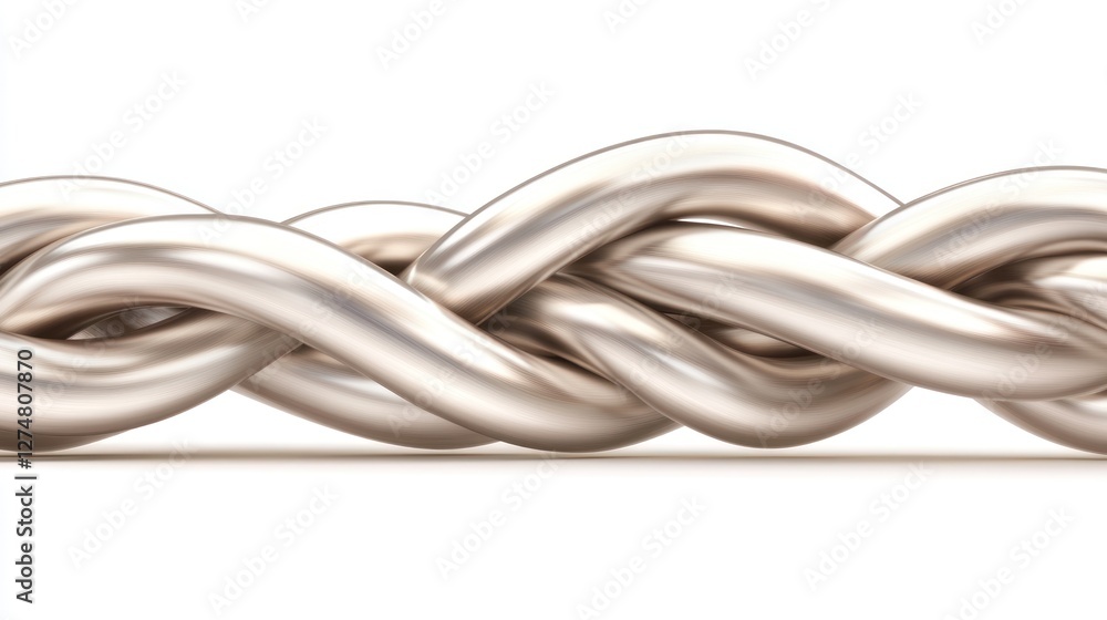 Abstract Metallic Braid Design 3d Render Abstract Metallic Braid Design 3d Render