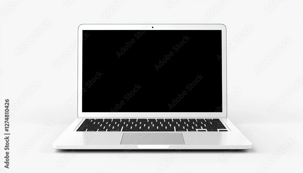 White Laptop Mockup Blank Screen Technology Design White Laptop Mockup Blank Screen Technology Design