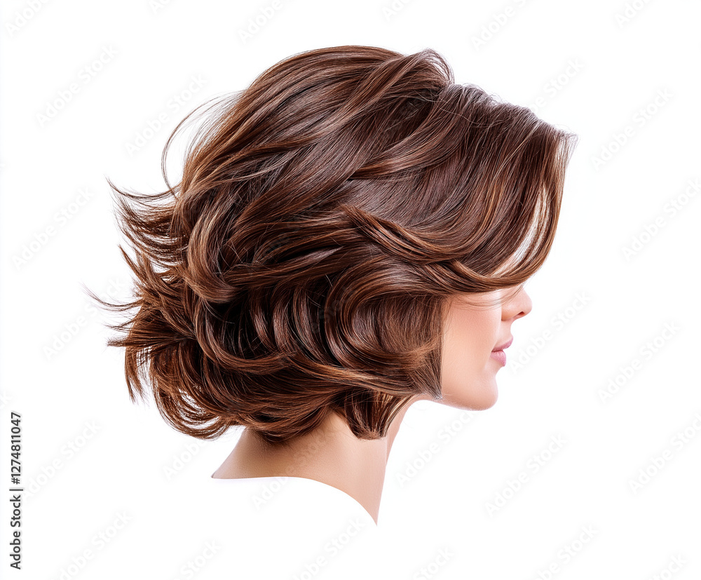 Elegante braune Haarpracht mit sanften Wellen auf hellem Hintergrund
Elegante braune Haarpracht mit sanften Wellen auf hellem Hintergrund
