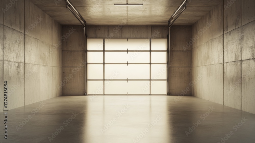 Empty Modern Concrete Garage Interior Empty Modern Concrete Garage Interior