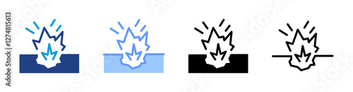 Blasting icon set multiple style collection