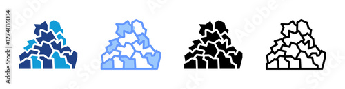 Ore icon set multiple style collection