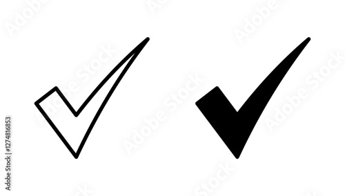 Check mark icon vector. Tick mark sign and symbol