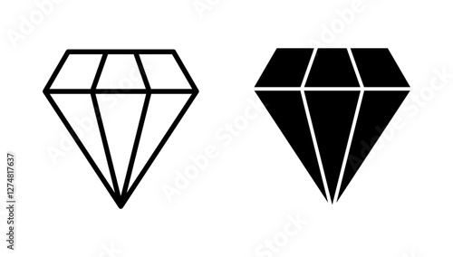 Diamond icon vector. diamond gems sign and symbol