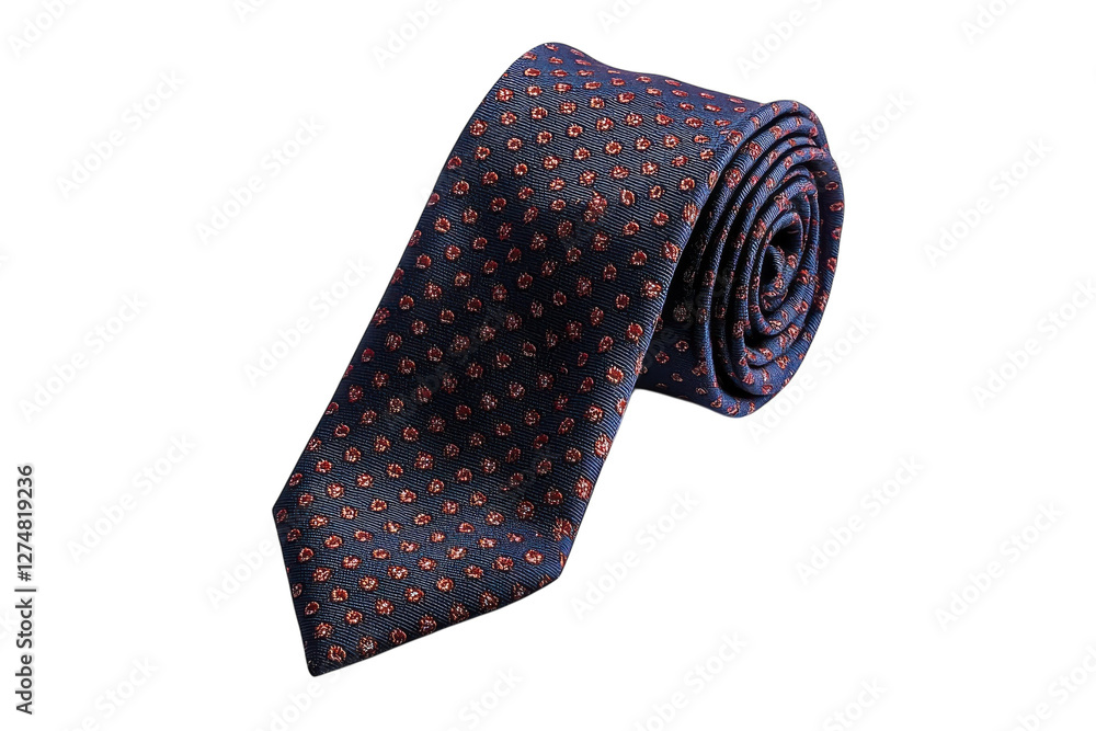 Elegant navy tie with intricate floral patterns perfect for formal occasions and business attire isolated on transparent background Elegant navy tie with intricate floral patterns perfect for formal occasions and business attire isolated on transparent background