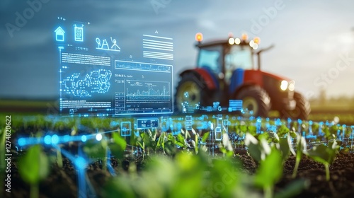 Modern agricultural technology revolutionizing farming practices rural fields digital innovation green environment close-up view sustainable development