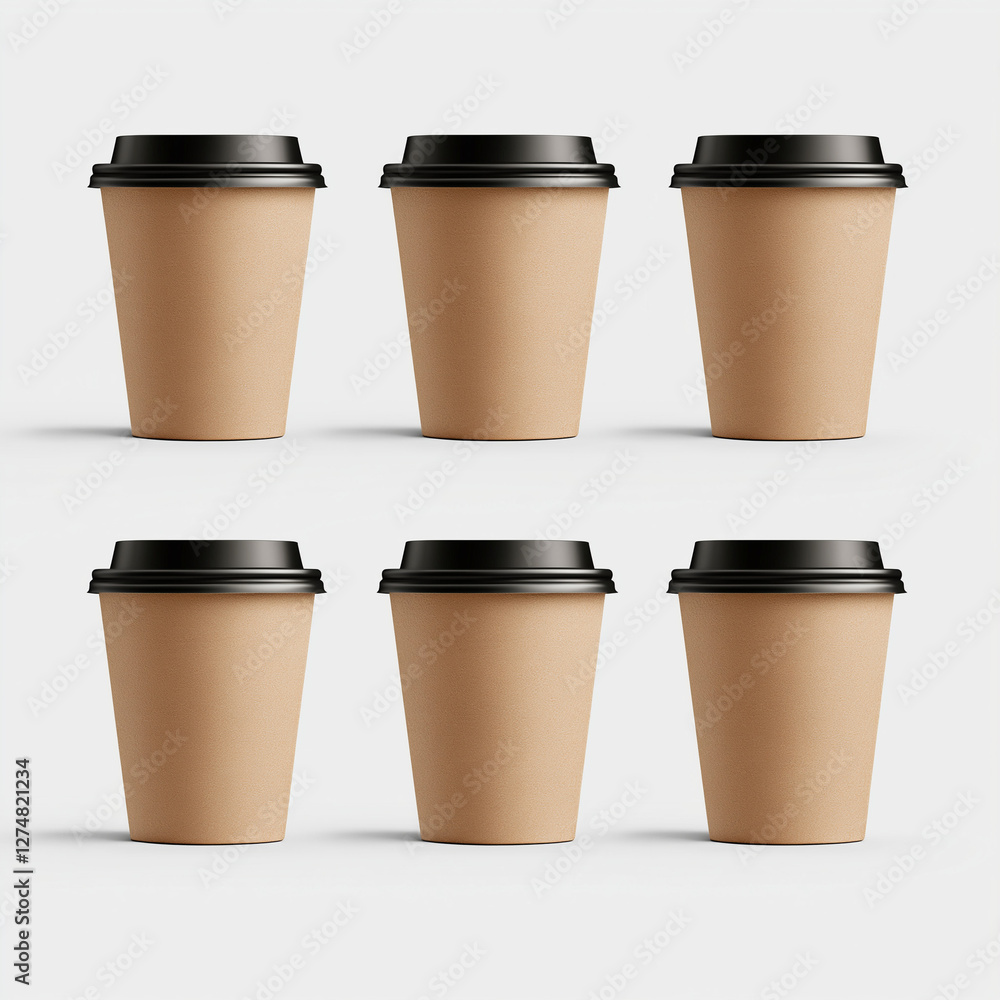Verschiedene Kaffeebecher in neutralen Farben vor weißem Hintergrund
Verschiedene Kaffeebecher in neutralen Farben vor weißem Hintergrund