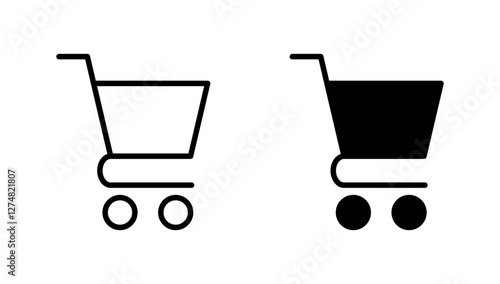 Shopping icon vector. Shopping cart sign and symbol. Trolley icon