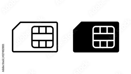 Sim card icon vector. dual sim card sign and symbol