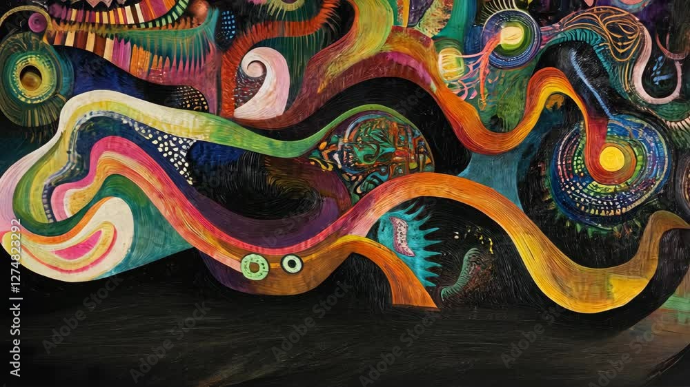 Vibrant abstract artwork featuring swirling patterns and dynamic colors in an artistic display Vibrant abstract artwork featuring swirling patterns and dynamic colors in an artistic display