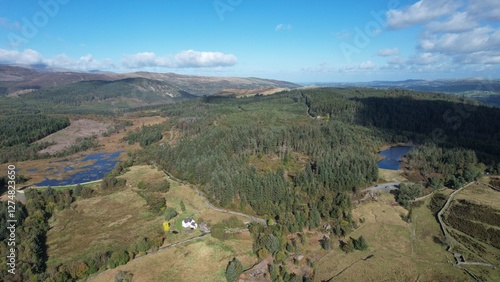 Welsh aerial landscapes across Snowdonia and Llanrwst photo