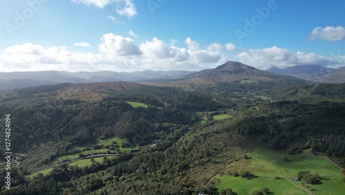 Welsh aerial landscapes across Snowdonia and Llanrwst photo