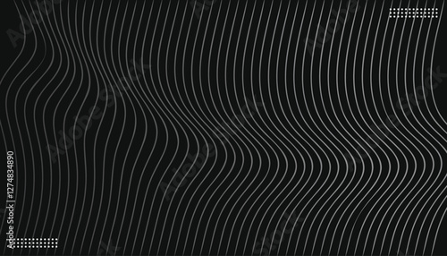 Modern black and light wavy lines abstract background.Vector illustration