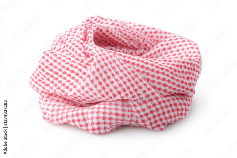 Red and white scarf with a checkered pattern Red and white scarf with a checkered pattern