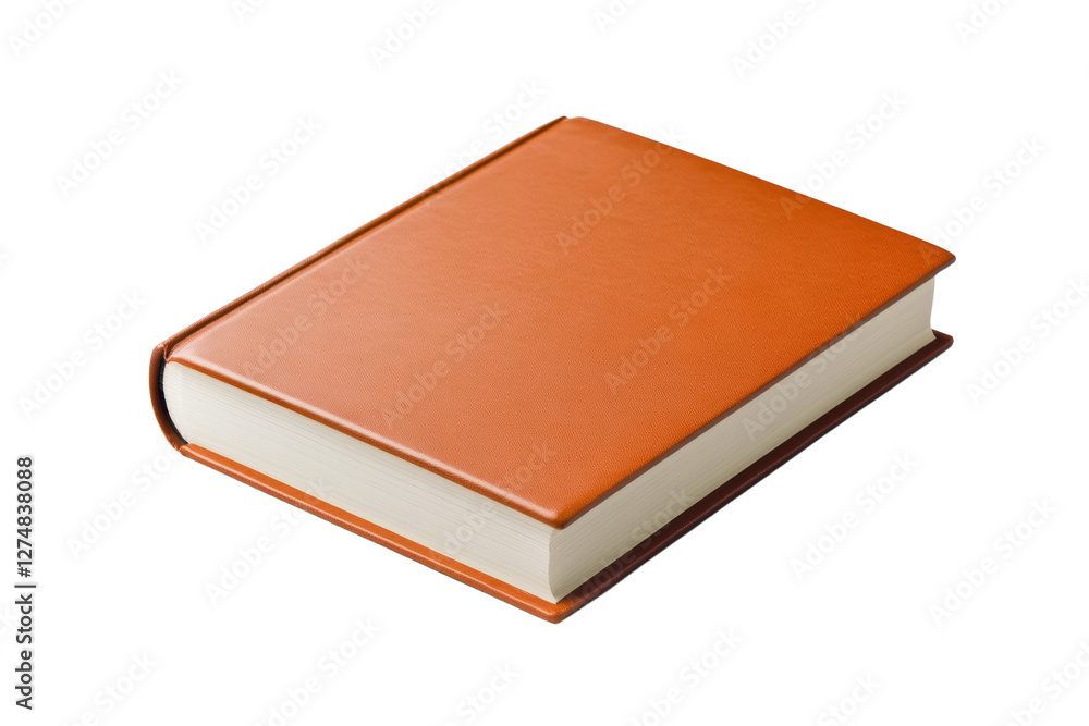 Leather bound book with a brown cover, isolated Leather bound book with a brown cover, isolated