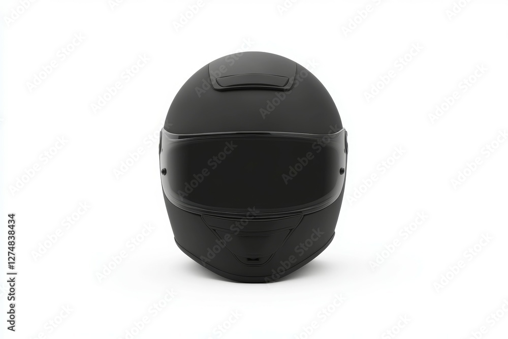 Black motorcycle helmet with a black visor Black motorcycle helmet with a black visor