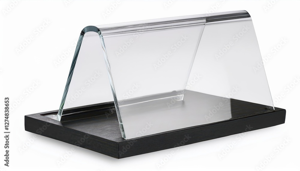 Striking 3D Rendered Acrylic Table Tent and Card Holder, Elevating Minimalist Design with a Transparent Background, Exuding Sophistication and Modern Aesthetics Striking 3D Rendered Acrylic Table Tent and Card Holder, Elevating Minimalist Design with a Transparent Background, Exuding Sophistication and Modern Aesthetics
