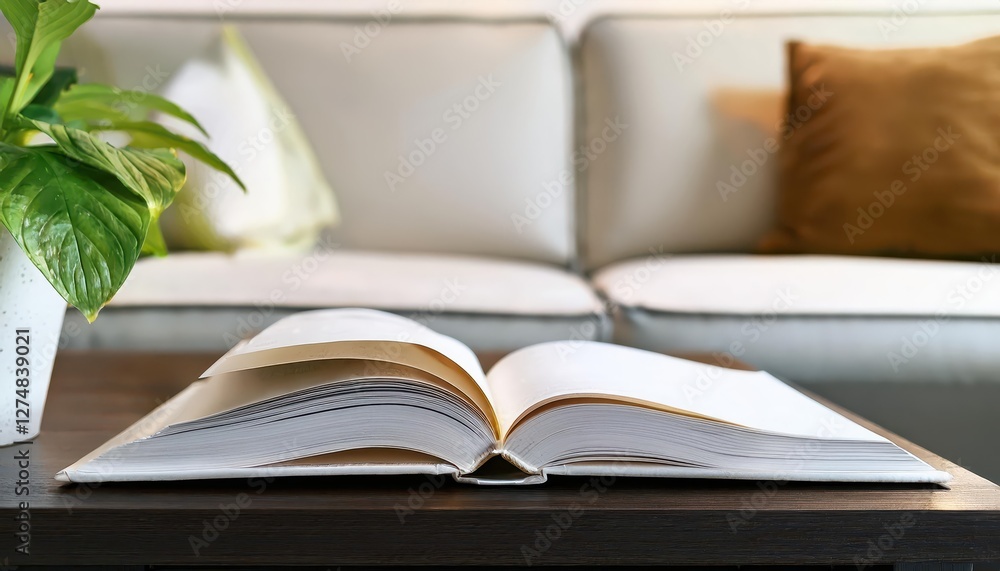 Closeup Mockup of Book on Dark Wooden Coffee Table Vintage Charm Meets Modern Minimalism in a Rich Green and White Scene Set Against a Cozy Home Decor Backdrop Closeup Mockup of Book on Dark Wooden Coffee Table Vintage Charm Meets Modern Minimalism in a Rich Green and White Scene Set Against a Cozy Home Decor Backdrop
