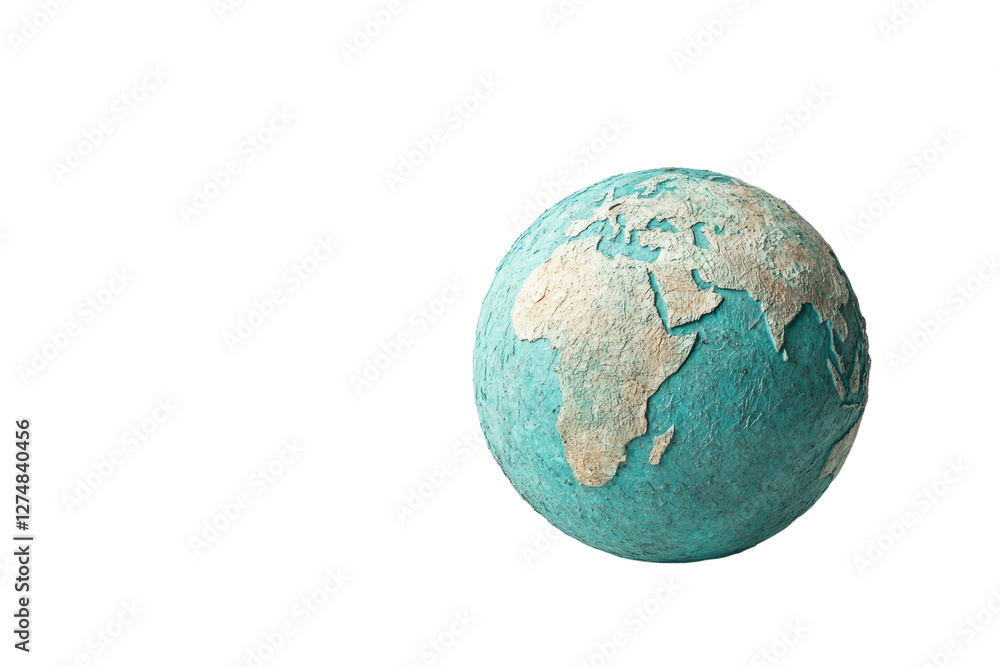 Fototapeta premium Blue globe with a white background, isolated
