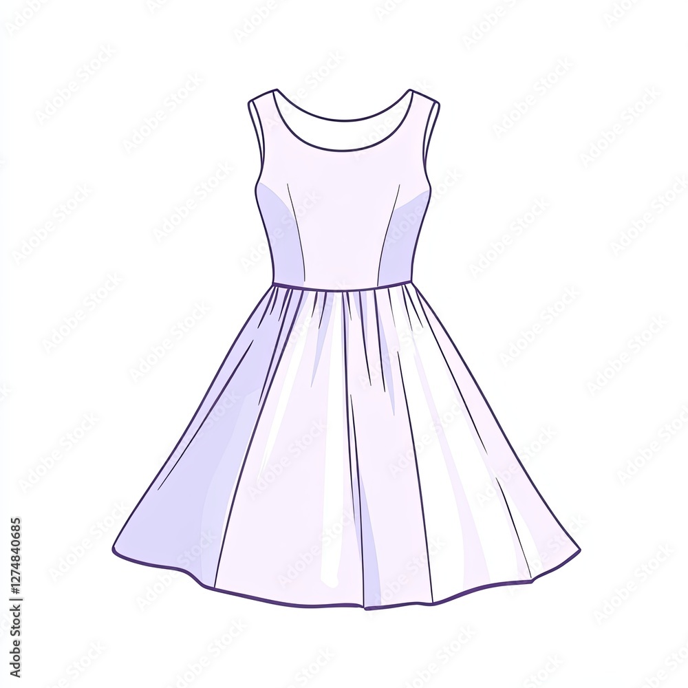 dress, a simple line drawing, flat design style, pastel colors, white background dress, a simple line drawing, flat design style, pastel colors, white background