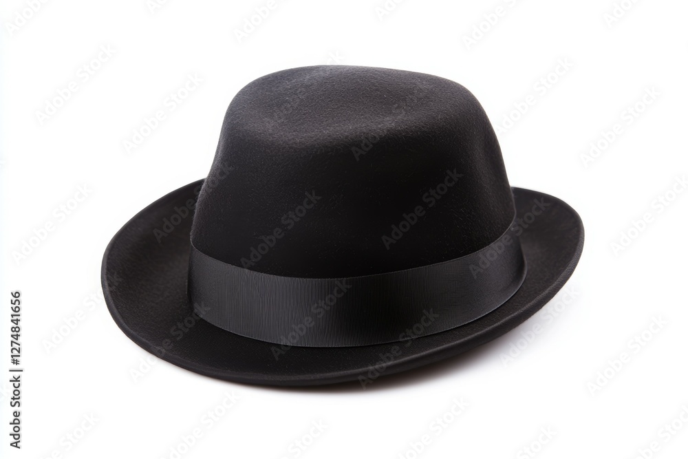 Black hat with a black ribbon around it Black hat with a black ribbon around it