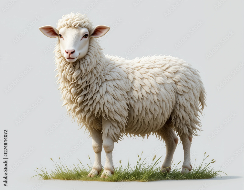 Fototapeta premium Fluffy Friend: Sheep