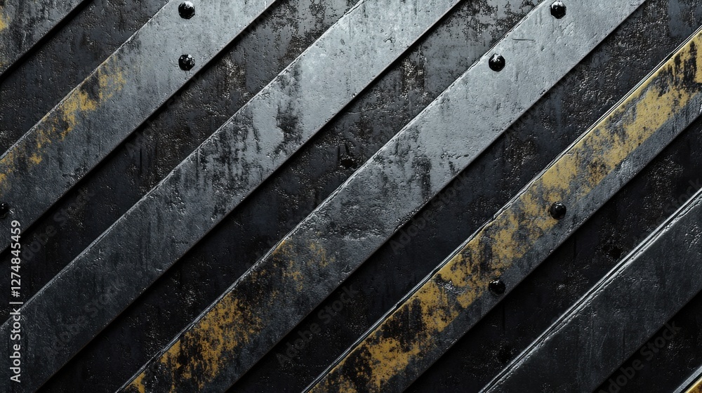 Metallic Diagonal Stripes with Texture and Weathered Appearance Metallic Diagonal Stripes with Texture and Weathered Appearance