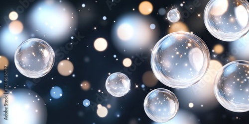 Wallpaper Mural Floating Glass Bubbles Abstract Background Image Torontodigital.ca