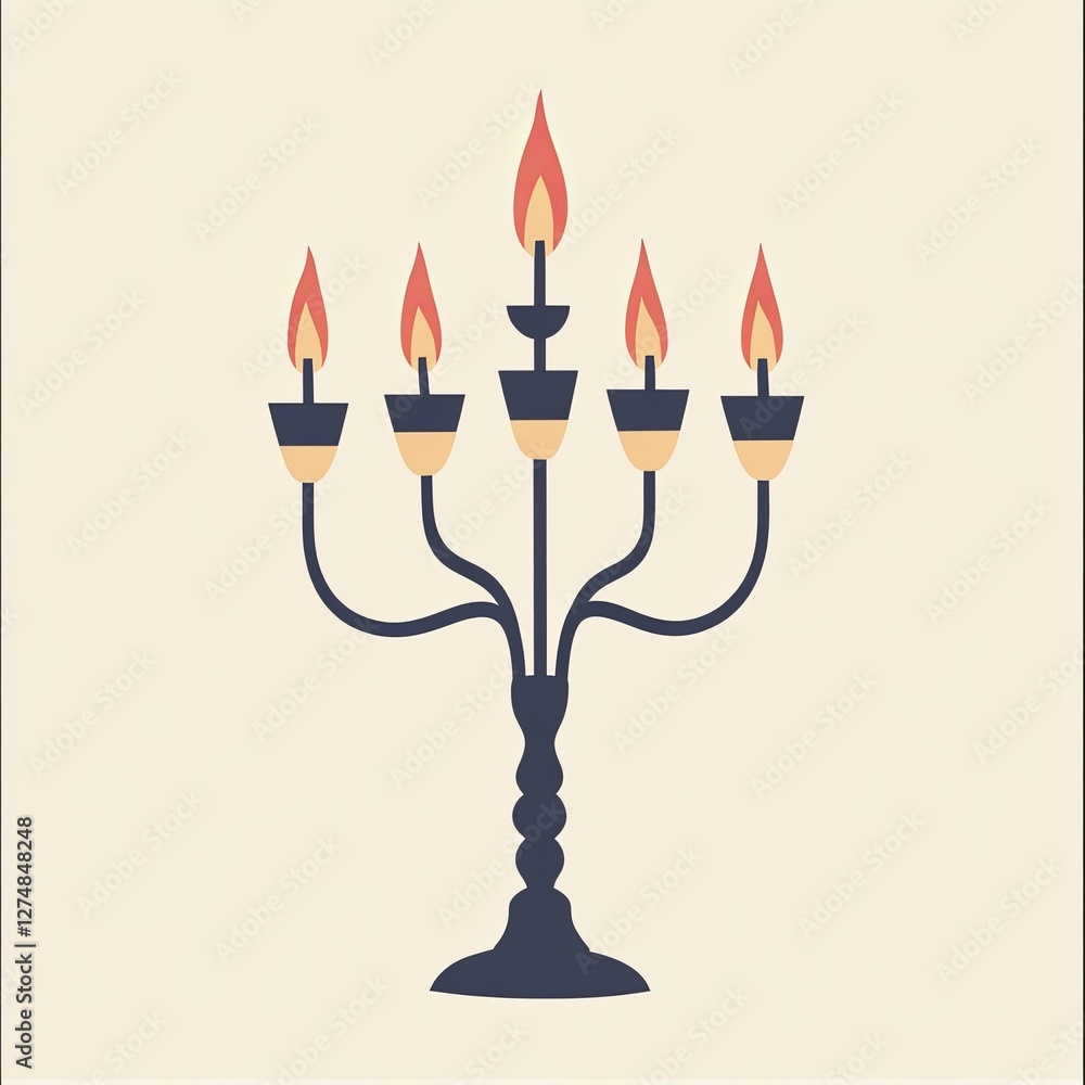 menorah, a simple line drawing, flat design style, pastel colors menorah, a simple line drawing, flat design style, pastel colors