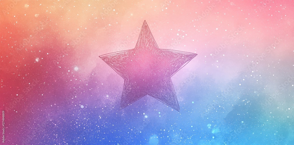 Single star graphic on a pastel gradient cosmic background Single star graphic on a pastel gradient cosmic background