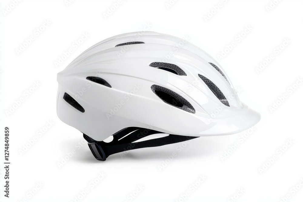 Fototapeta premium White helmet with a black strap