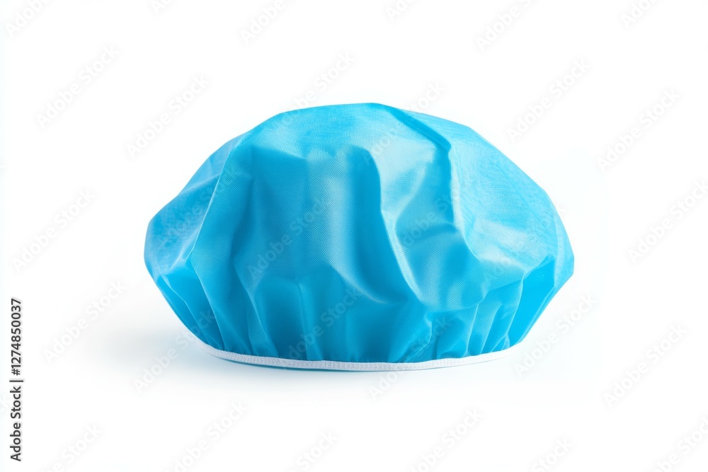 Blue plastic cap with a white band Blue plastic cap with a white band