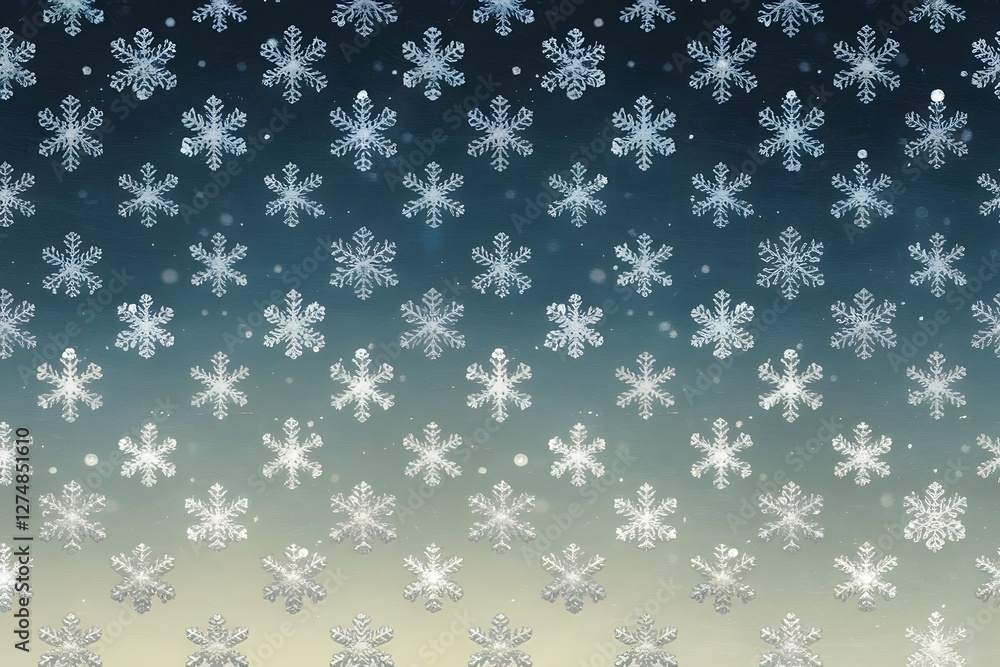 Winter Wonderland Delicate Snowflakes Falling, Snowy Background Winter Wonderland Delicate Snowflakes Falling, Snowy Background
