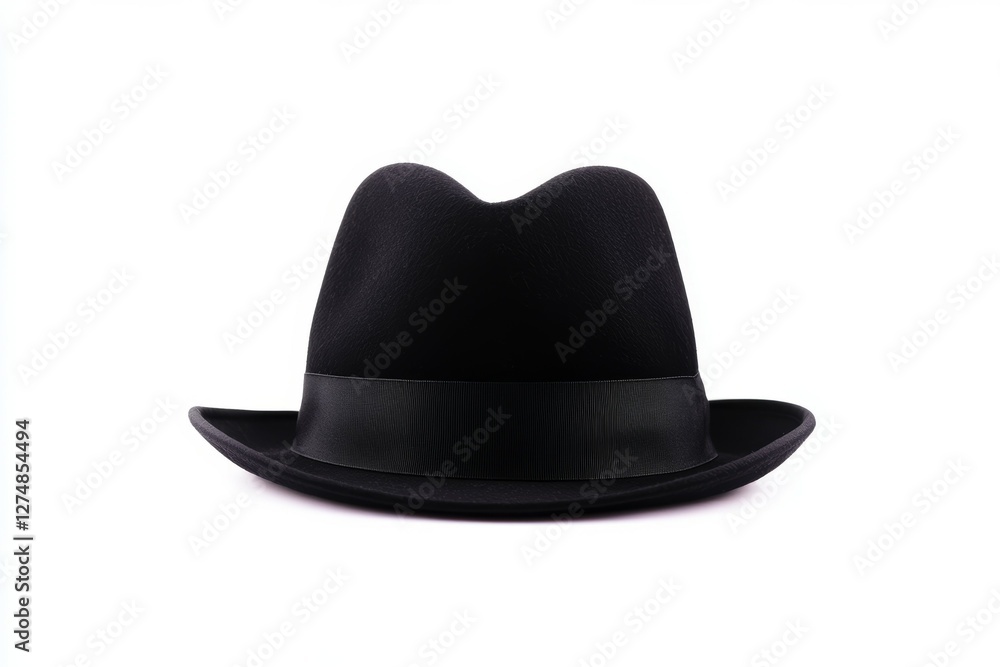 Black hat with a black ribbon around it Black hat with a black ribbon around it