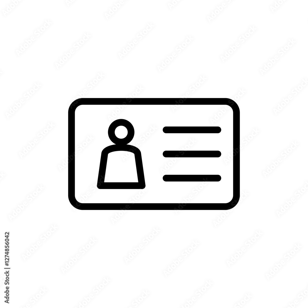 License icon vector illustration. ID card icon. driver license, staff identification card License icon vector illustration. ID card icon. driver license, staff identification card