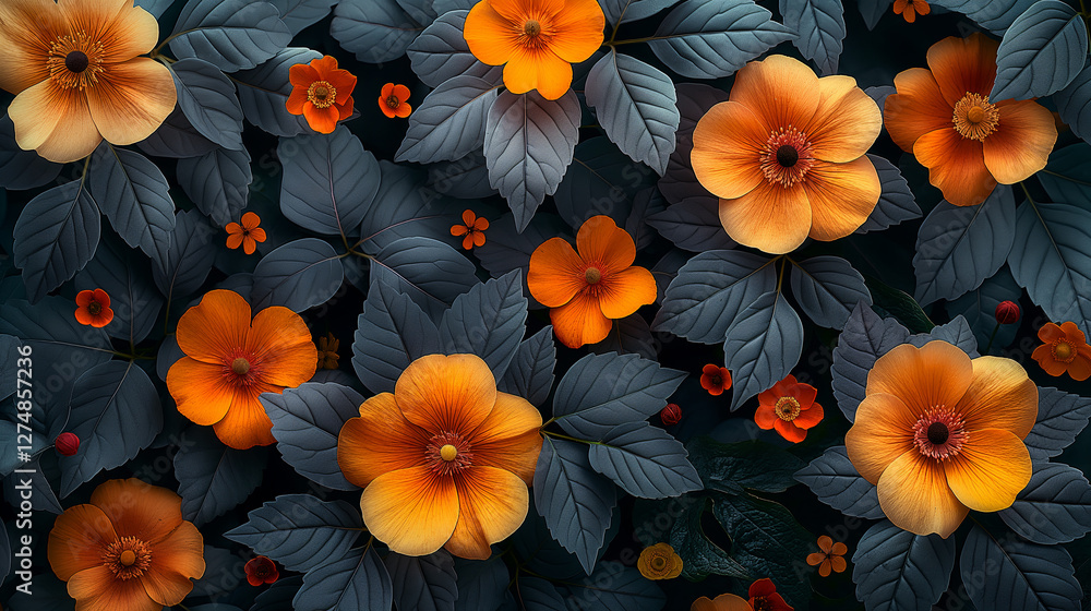 Flores Vibrantes en un Fondo Oscuro Flores Vibrantes en un Fondo Oscuro