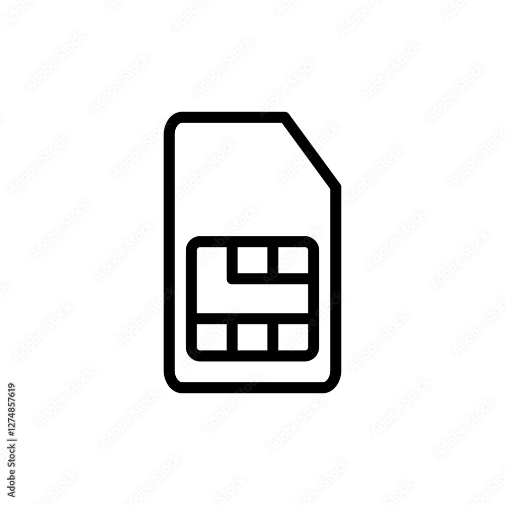 Sim card icon vector illustration. dual sim card sign and symbol Sim card icon vector illustration. dual sim card sign and symbol