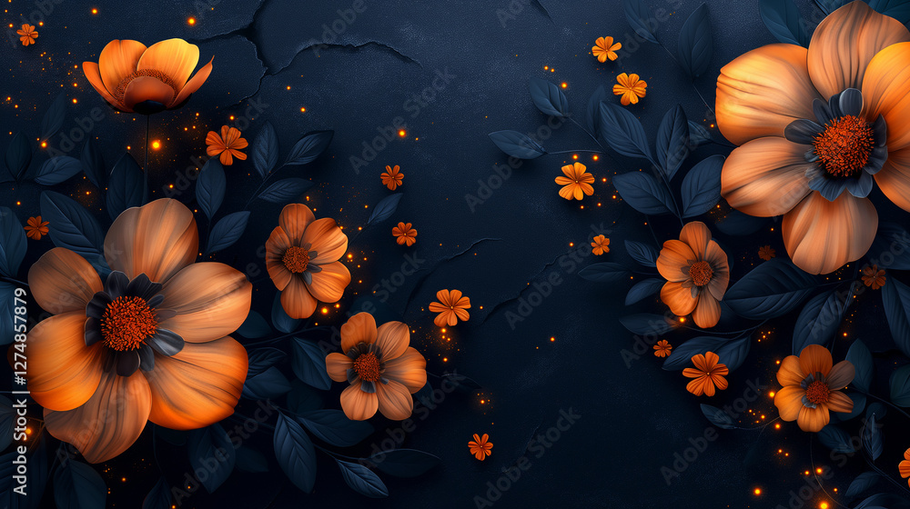 Flores Vibrantes en un Fondo Oscuro Flores Vibrantes en un Fondo Oscuro