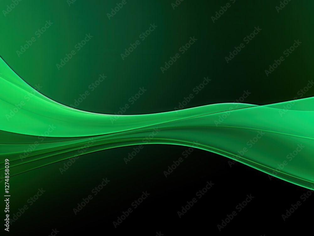Fototapeta premium Emerald green gradient flowing waves for background, web or print design, advertisement