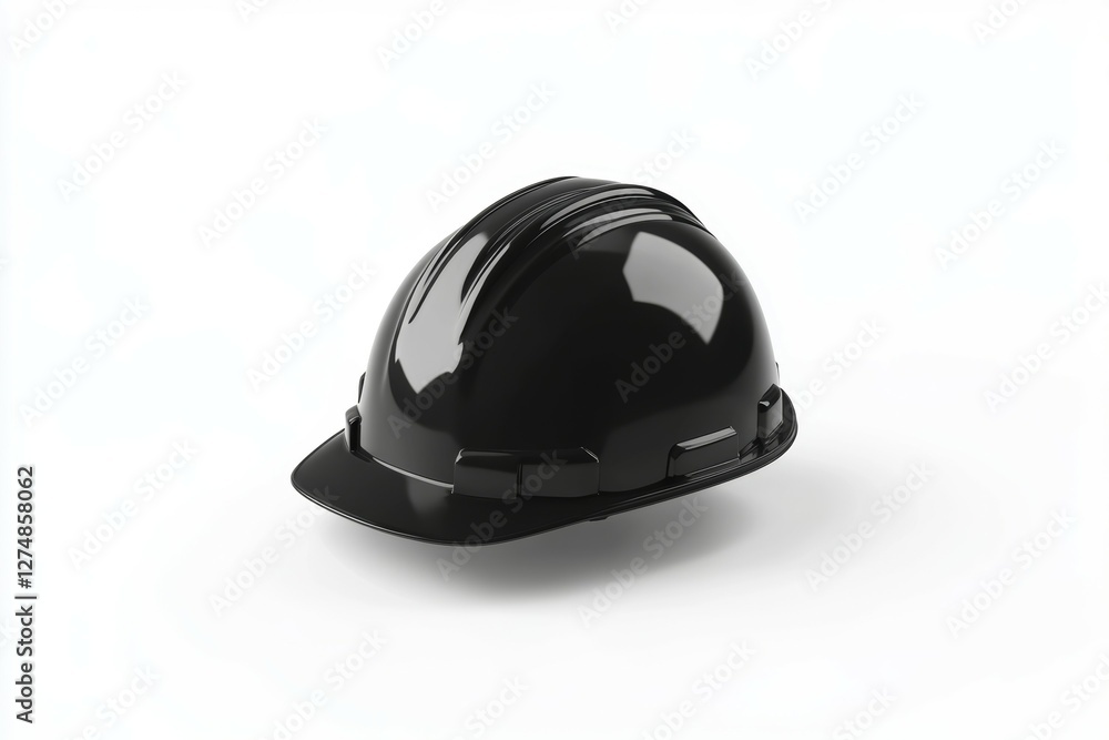 Fototapeta premium Black hard hat with a white band