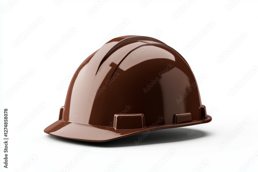 Fototapeta premium Brown helmet with a white base