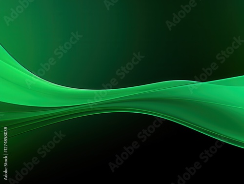 Wallpaper Mural Emerald green gradient flowing waves for background, web or print design, advertisement Torontodigital.ca