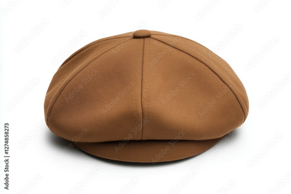 Brown hat with a white stripe on it Brown hat with a white stripe on it