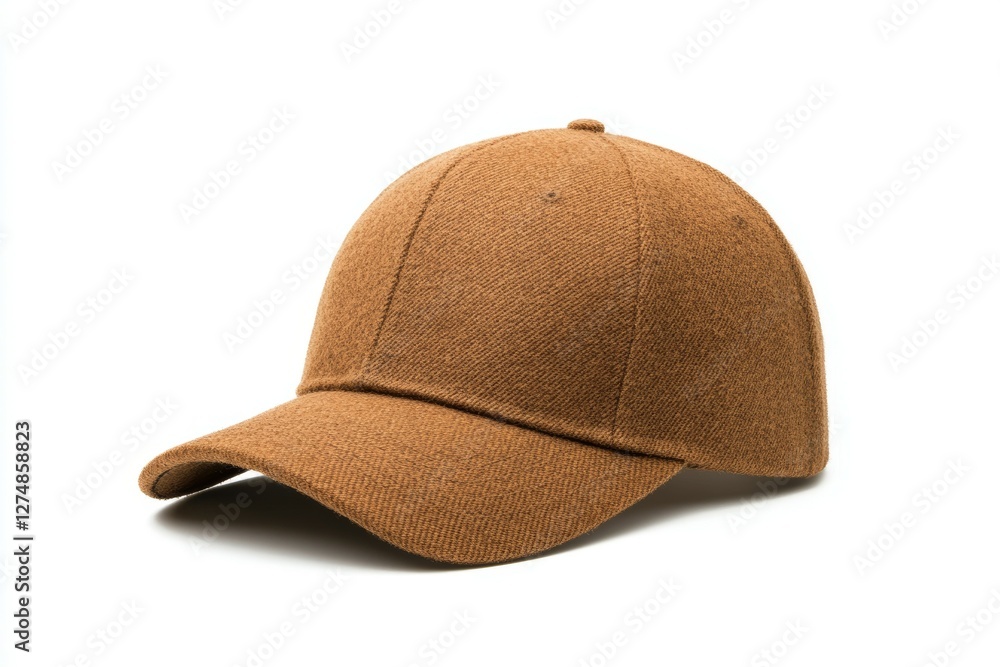 Fototapeta premium Tan baseball cap with a brown brim