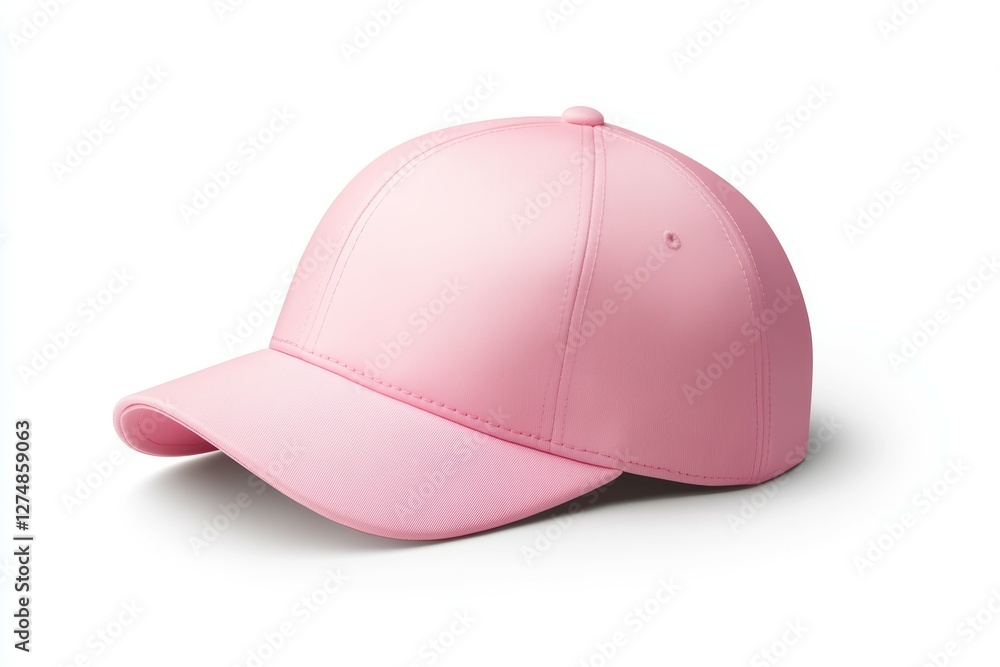 Pink baseball cap with a white background Pink baseball cap with a white background